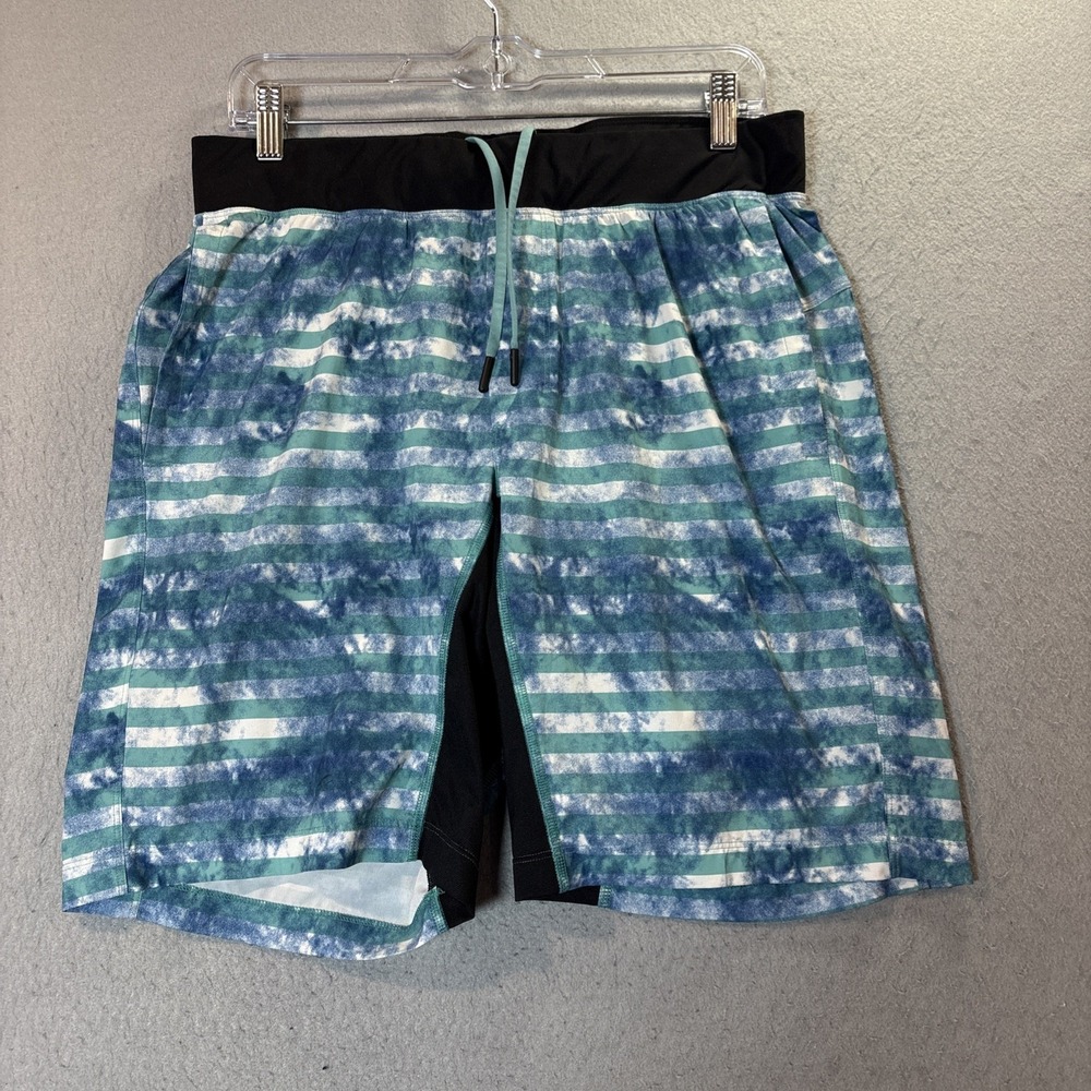 Lululemon‎ Shorts Men Medium Green/Black Liner Athletic Run Pace Pockets Zip